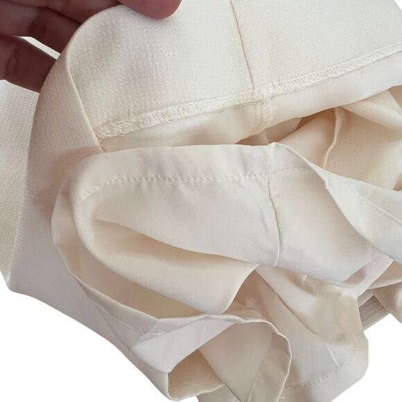 Christian Lacroix Women’s Cream Wide Leg Pants Size M Elastic Waist Lined - Picture 11 of 12